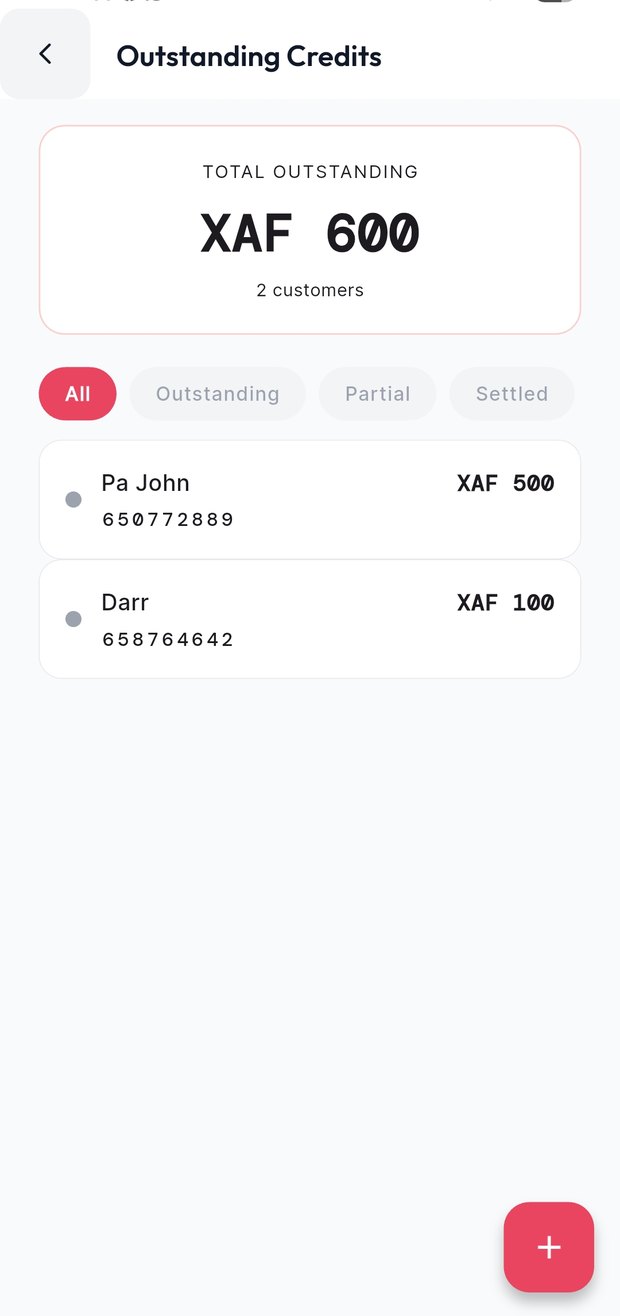 Customer credit book in Wé tracking who owes the shop, how much and for how long